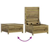 Garden Footstool with Cushion Impregnated Wood Pine 844930