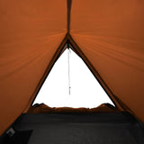 Camping Tent 2-Person Grey and Orange Waterproof 94364