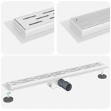 Shower Drain with Line Design Silver 70 cm Stainless Steel 304 42015957