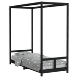 Kids Bed Frame Black 80x200 cm Solid Wood Pine 834521