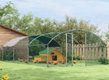 Large Galvanised Chicken Coop with Cover 5.7x2.8x2m Outdoor for Hens - Silver Grey T3398P553220