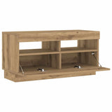TV Cabinet with LED Lights Artisian Oak 80x35x40 cm Engineered Wood 856358