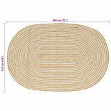 Area Rugs Natural and White 122 x 183 cm Jute 42010764
