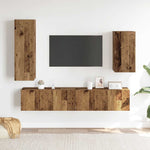 ZNTS 4 Piece TV Cabinet Set Wall-mounted Old Wood Engineered Wood 3329151