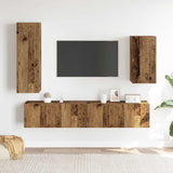 4 Piece TV Cabinet Set Wall-mounted Old Wood Engineered Wood 3329151