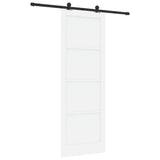 Sliding Door White and Black 83 x 232 cm Solid Pine Wood 3333341