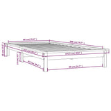 820527 Bed Frame without Mattress White 90x200 cm Solid Wood