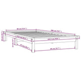 820528 Bed Frame without Mattress Grey 90x200 cm Solid Wood