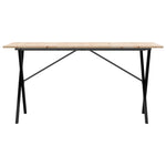 ZNTS Dining Table X-Frame 160x80x75 cm Solid Wood Pine and Steel 3282699