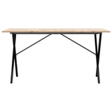 ZNTS Dining Table X-Frame 160x80x75 cm Solid Wood Pine and Steel 3282699