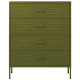 Chest of Drawers Olive Green 80x35x101.5 cm Steel 336198