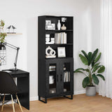 Highboard 2 pcs Black Oak Engineered Wood 3403191