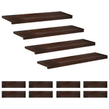 Stair Treads 12 pcs 90 x 30 x 2 cm Dark Brown Solid Beech Wood 3446384