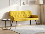 2 Seater Sofa with Metal Legs 2-Seater Yellow Velvet 42051024