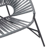 Garden Chair Set 3 pcs Black and Light Grey Poly Rattan 4009294