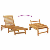 Sun Lounger 3 pcs Solid Acacia Wood Brown 3325209