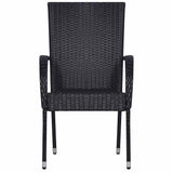 Dining Set Black, Natural Wood 3067881