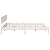 Bed Frame with Headboard White 160 x 200 cm Solid Pine Wood 872099