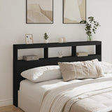 Headboard Cabinet Black Engineered wood 180x17x102 cm 839211