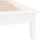 LED Bed Frame without Mattress White 90x190 cm Single Single Solid Wood 820637