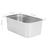 Gastronorm Containers 2 pcs GN 1/1 200 mm Stainless Steel 50883