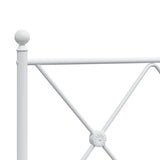 Metal Bed Frame without Mattress with Headboard White 90x190cm 376543