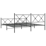 Metal Bed Frame without Mattress with Footboard Black 183x213cm 376525