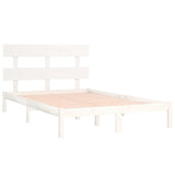 Bed Frame without Mattress White 200x200 cm Solid Wood 3104694