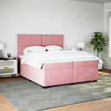 Box Spring Bed with Mattress Pink 200x200 cm Velvet 3291001