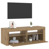 TV Cabinet with LED Lights Artisan Oak 120x35x40 cm Engineered Wood 856314