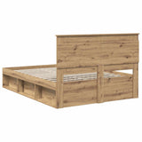 Bed Frame Artisian Oak 140 x 190 cm Solid Pine Wood 3410087
