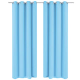 Blackout Curtain with Metal Eyelets 270x245 cm Turquoise 132209