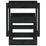 Sand Tables 2 pcs Black Solid Wood Pine 825055