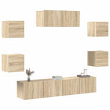 7 Piece TV Cabinet Set Sonoma Oak Engineered Wood 3114512