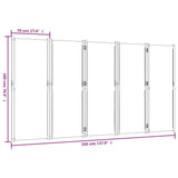 5-Panel Room Divider Light Grey 350x180 cm 4003357