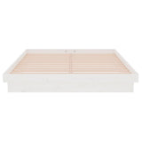 Bed Frame without Mattress White Solid Wood 140x190 cm 819953