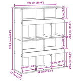 Bookcase White 100x33x125,5 cm Engineered Wood 3309357