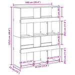 Bookcase Black 100x33x125.5 cm Engineered Wood 3309358