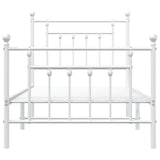 Bed Frame White Powder-coated steel Single Durable Bed Frame 353597