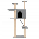 Cat Tree with Sisal Scratching Posts Light Grey 143 cm 171730