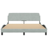 Bed Frame "Dover" Light Grey 152x203 cm Velvet 373291