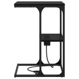Bedside Cabinet Black Oak 41.5 x 26 x 60.5 cm Engineered Wood 859590