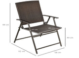 Set of Two Folding Rattan Seat Chairs - Brown T3398P317526