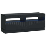 5 Piece LED TV Cabinet Black Engineered Wood 3416837