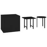 ZNTS Garden Side Tables 3 pcs Black Poly Rattan 3324831