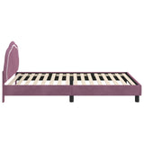 Children's Bed Frame with Headboard Purple 90 x 200 cm Velvet 42010926