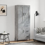 Highboard Concrete Grey 69.5x34x180 cm Engineered Wood 3199821