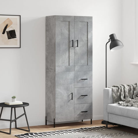 Highboard Concrete Grey 69.5x34x180 cm Engineered Wood 3199821