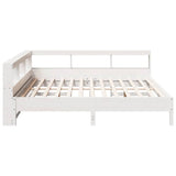 Bookcase Bed without Mattress White 200x200 cm Solid Wood Pine 3324410