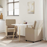 Dining Chairs with Wheels 2 pcs Cappuccino 58 x 65 x 98 cm 42017889